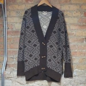 LAMade Geometric Oversize Toggle Cardigan